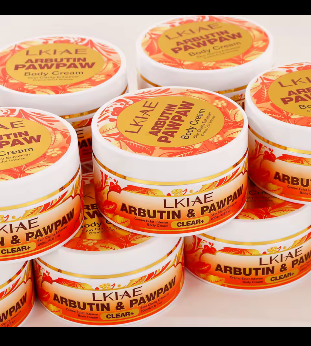 LKIAE Natural Papaya Lightening Body Cream, Moisturizing, Smooth Skin, Reduce Dark Spots, Clean Skin With Arbutin, 200ml/6.8 oz